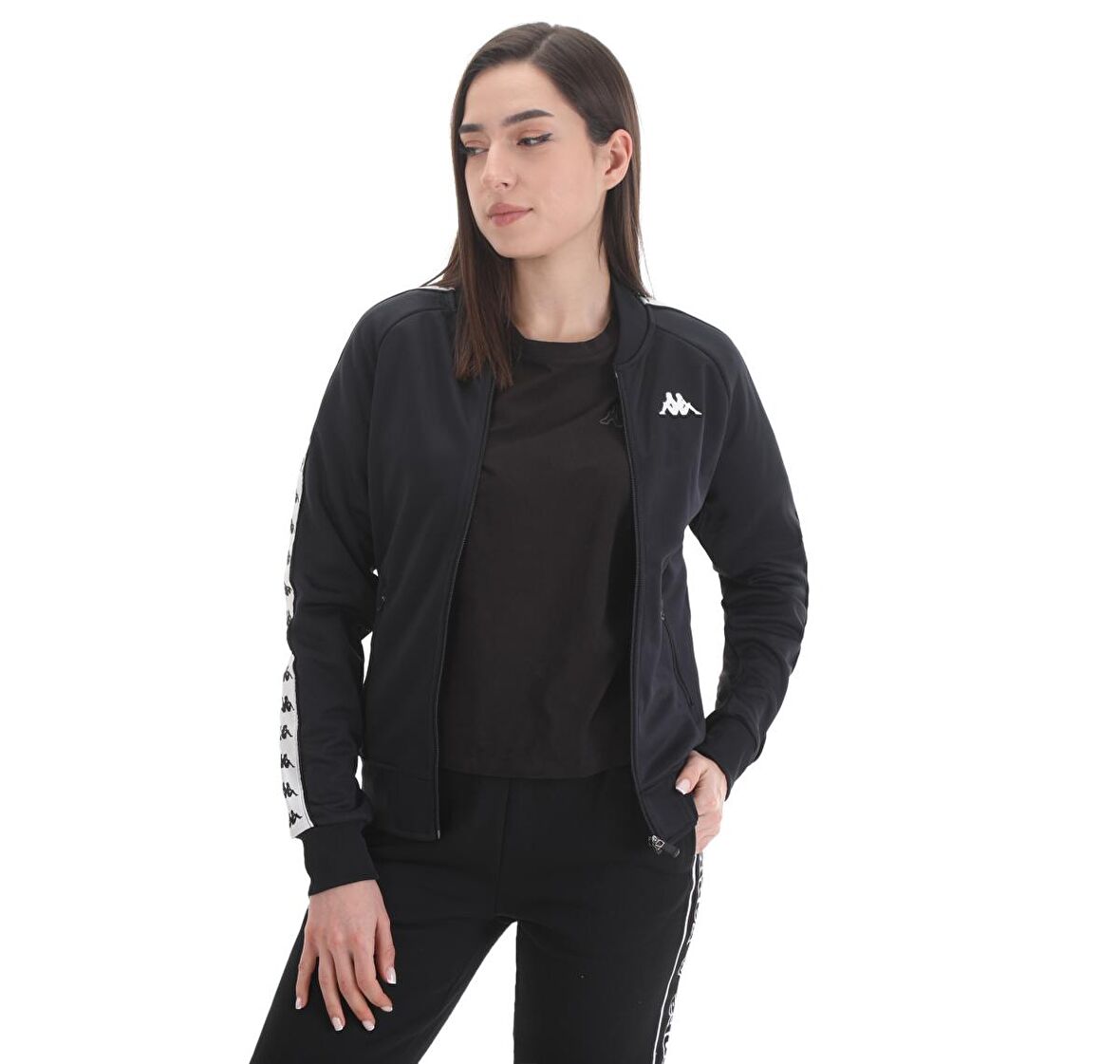 Kappa Siyah Kadın Zip Ceket 381G8PWA05 W 222BANDA WOMBER SLIM