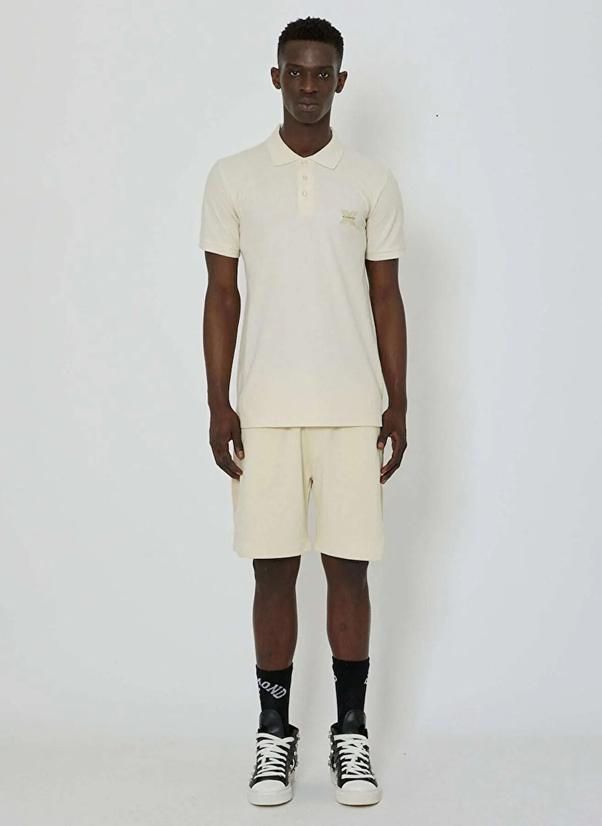 John Richmond Kırık Beyaz Erkek Polo T-Shirt UMP24010PO