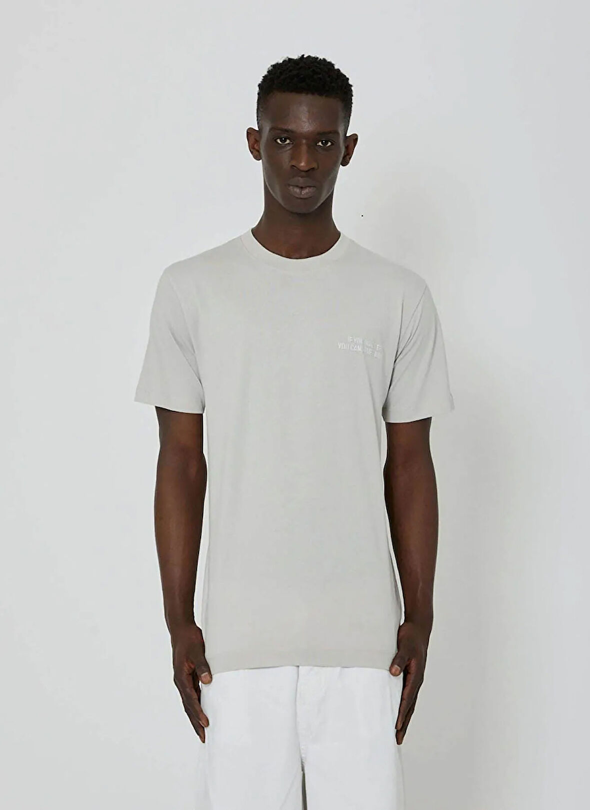 John Richmond Bisiklet Yaka Kırık Beyaz Erkek T-Shirt UMP24014TS