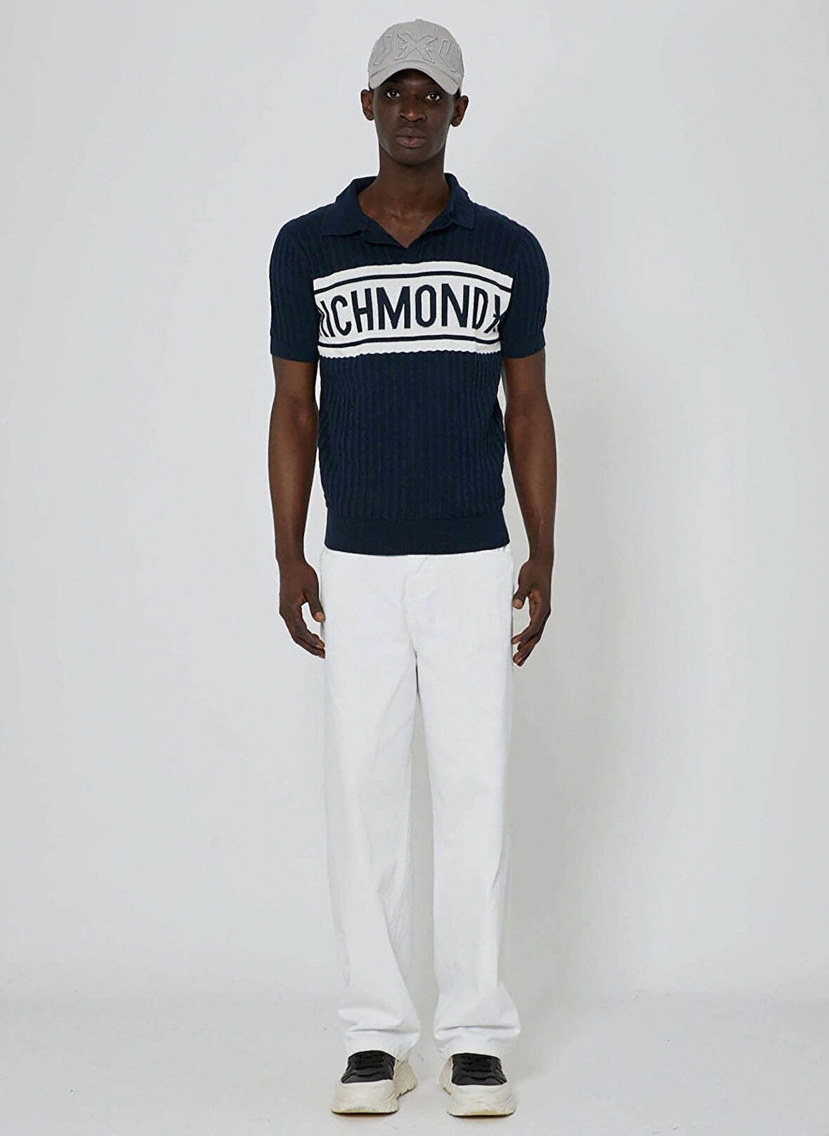 John Richmond Lacivert Erkek Polo T-Shirt UMP24216PO