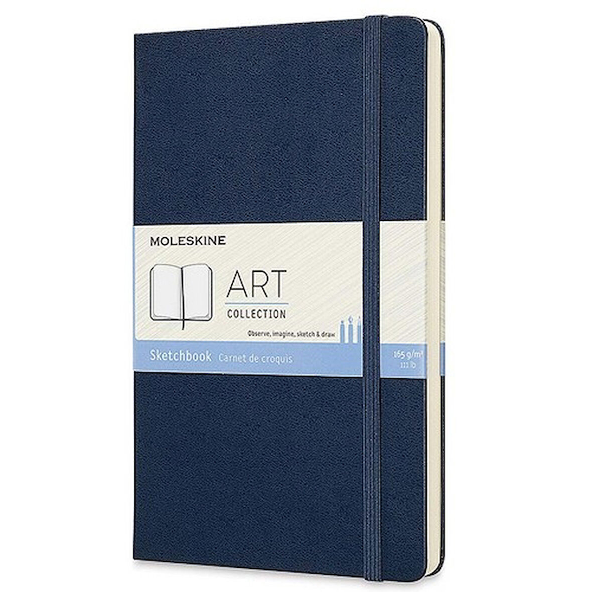 Moleskine Sert Kapak Eskiz Defteri Safir Mavi (13x21)
