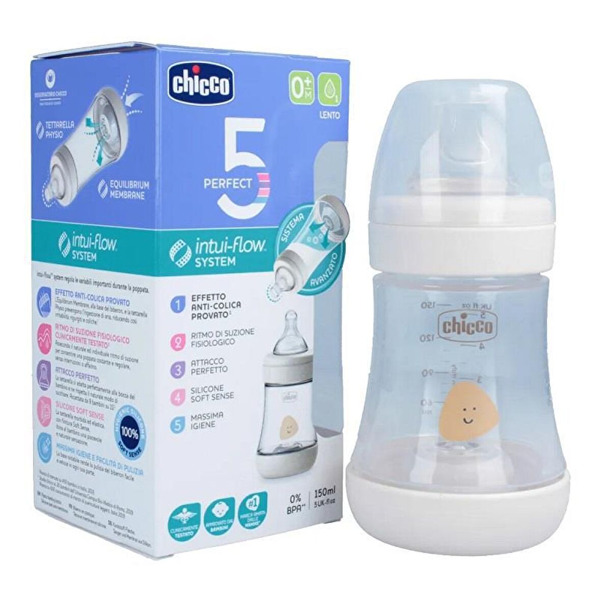 Chicco P5 Biberon 150 ml - Flusso LENTO