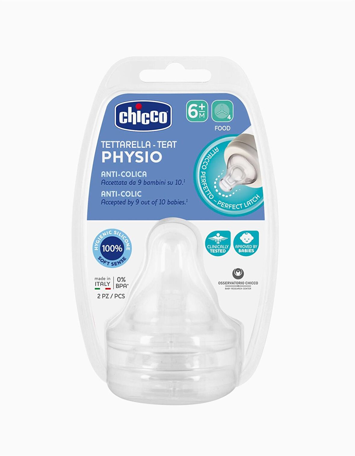 Chicco Physio Emzik 6m+ - Silikon