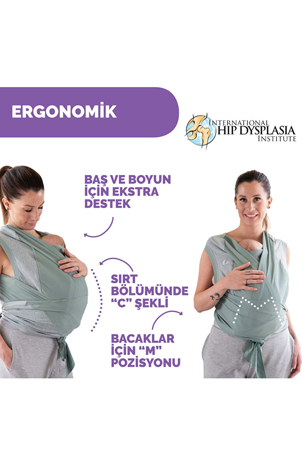 Boppy Comfyhug Kanguru Sılver Green