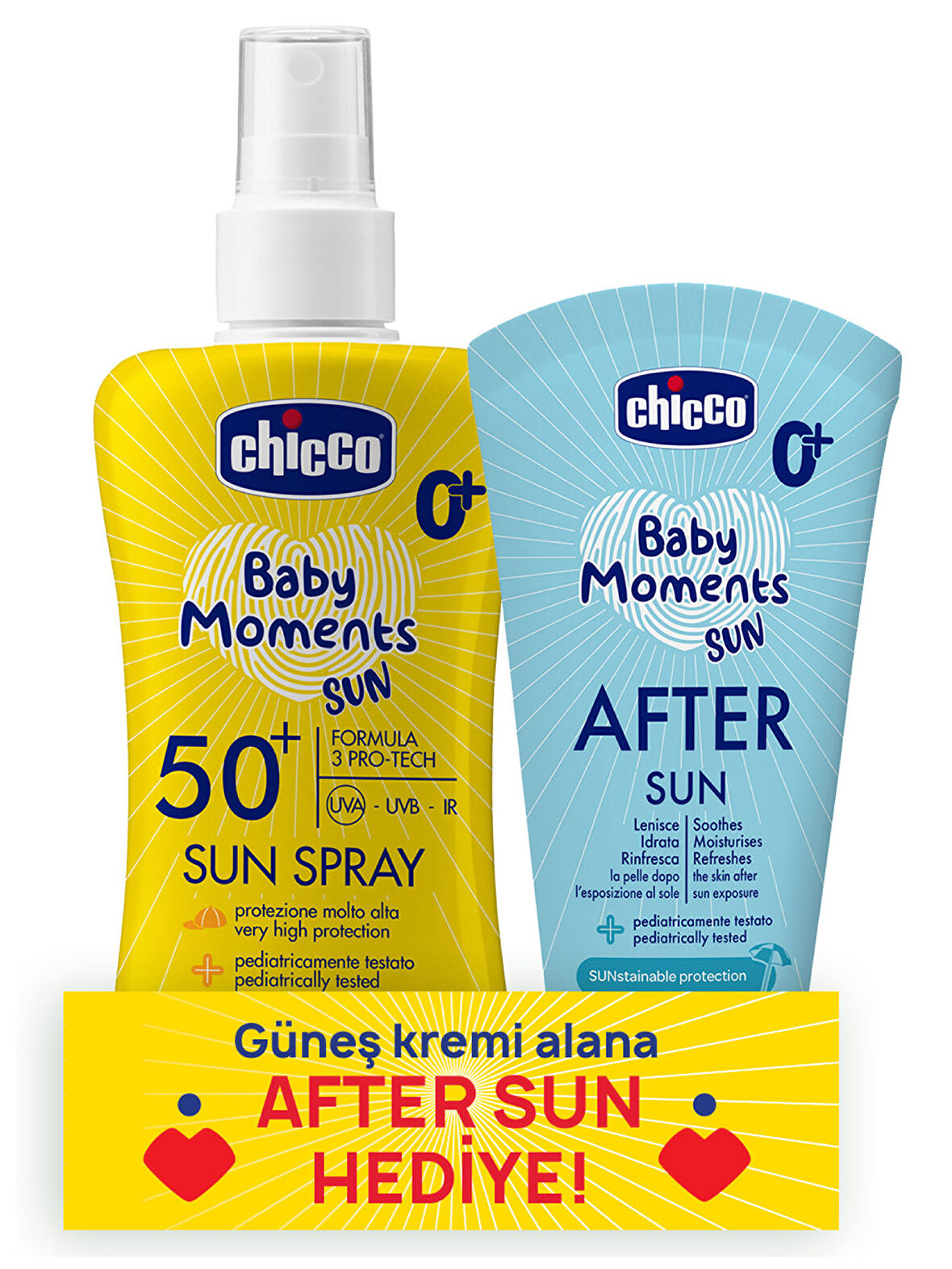 Chicco Güneş Spreyi Spf 50+ 150 ml & Güneş Sonrası Kremi 150 ml