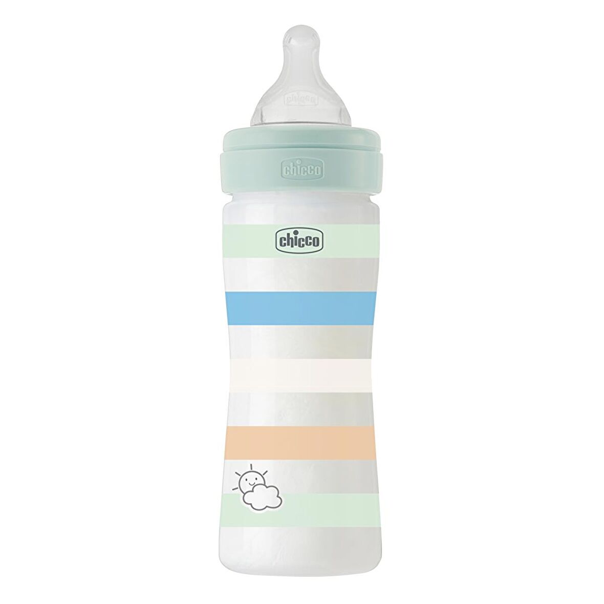 Chicco Wellbeing Orta Akış Mavi PP Biberon 250 ml 2+ Ay