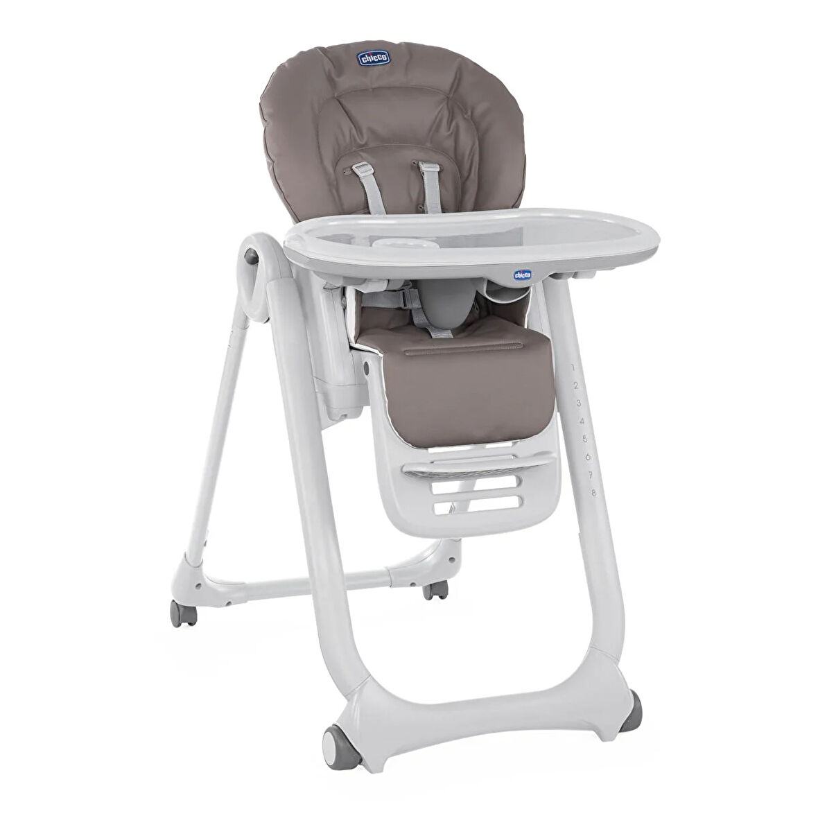 Chicco Polly Magic Mama Sandalyesi, 5 Noktalı Emniyet Kemerli, Kaymaz Ayaklı, 8 Kademeli Yükseklik Ayarlı, 6 Ay – 15 kg, Kahverengi