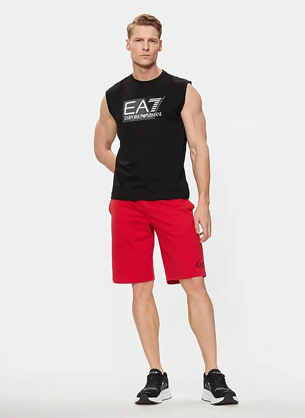 EA7 Bisiklet Yaka Siyah Erkek T-Shirt 3DPT80PJ02Z