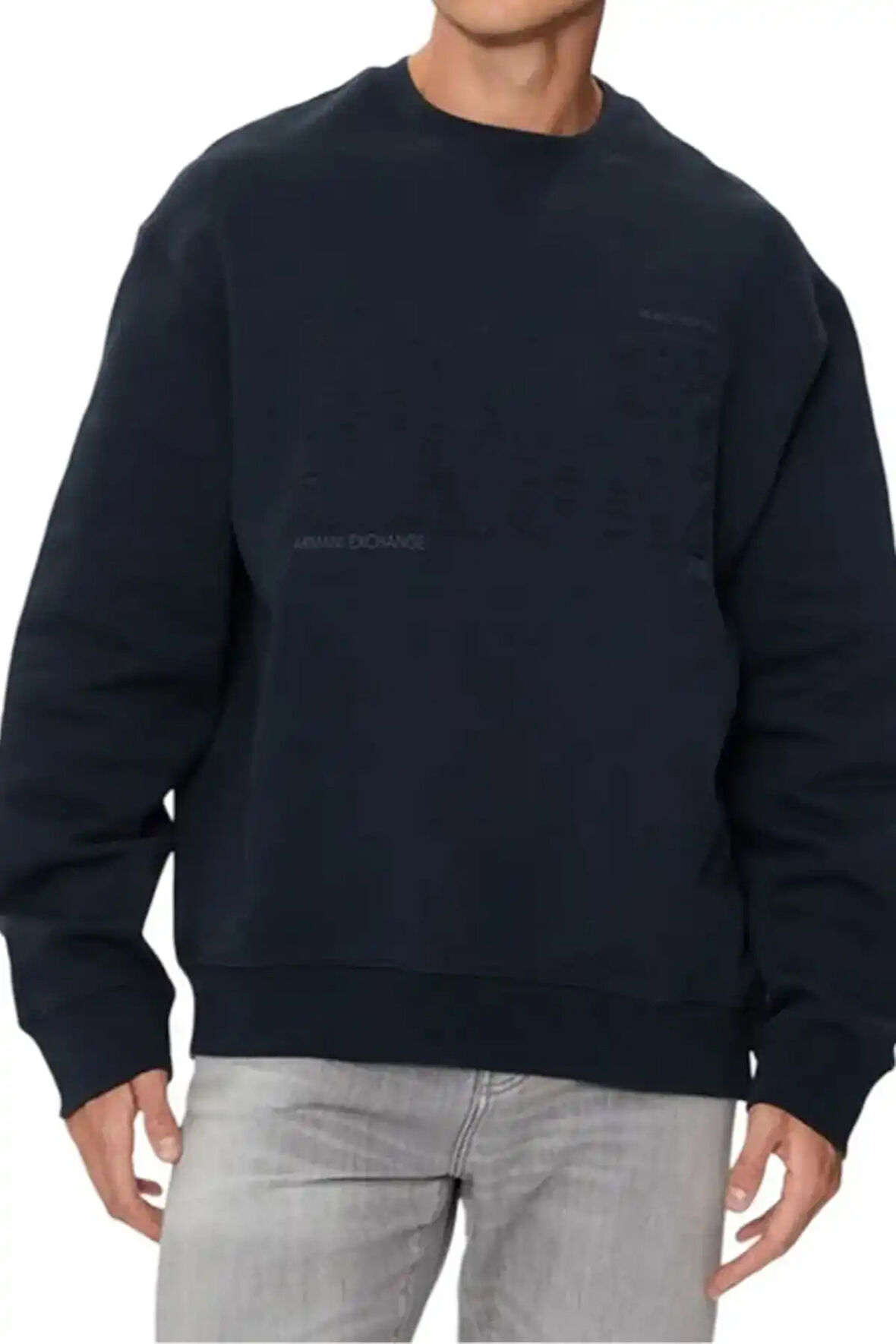 Armani Exchange Erkek Fermuarlı Sweatshirt Lacivert