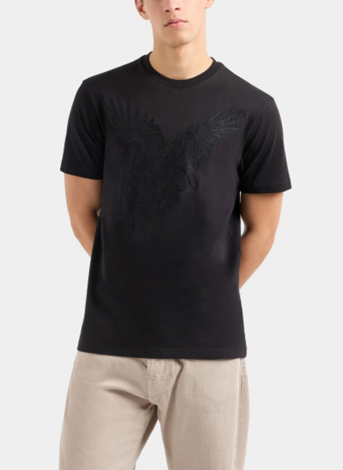 Armani Exchange Bisiklet Yaka Baskılı Siyah Erkek T-Shirt 6DZTAD ZJ9TZ 1200