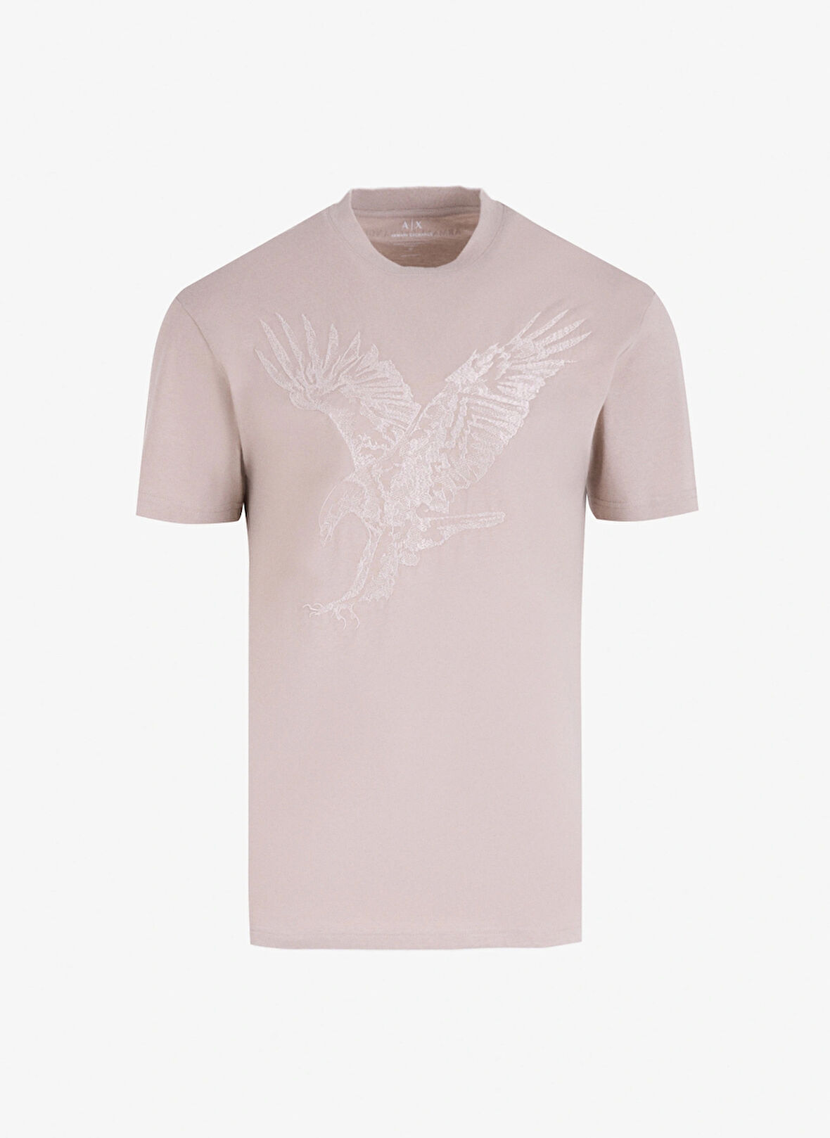 Armani Exchange Bisiklet Yaka Baskılı Bej Erkek T-Shirt 6DZTAD ZJ9TZ 17AB