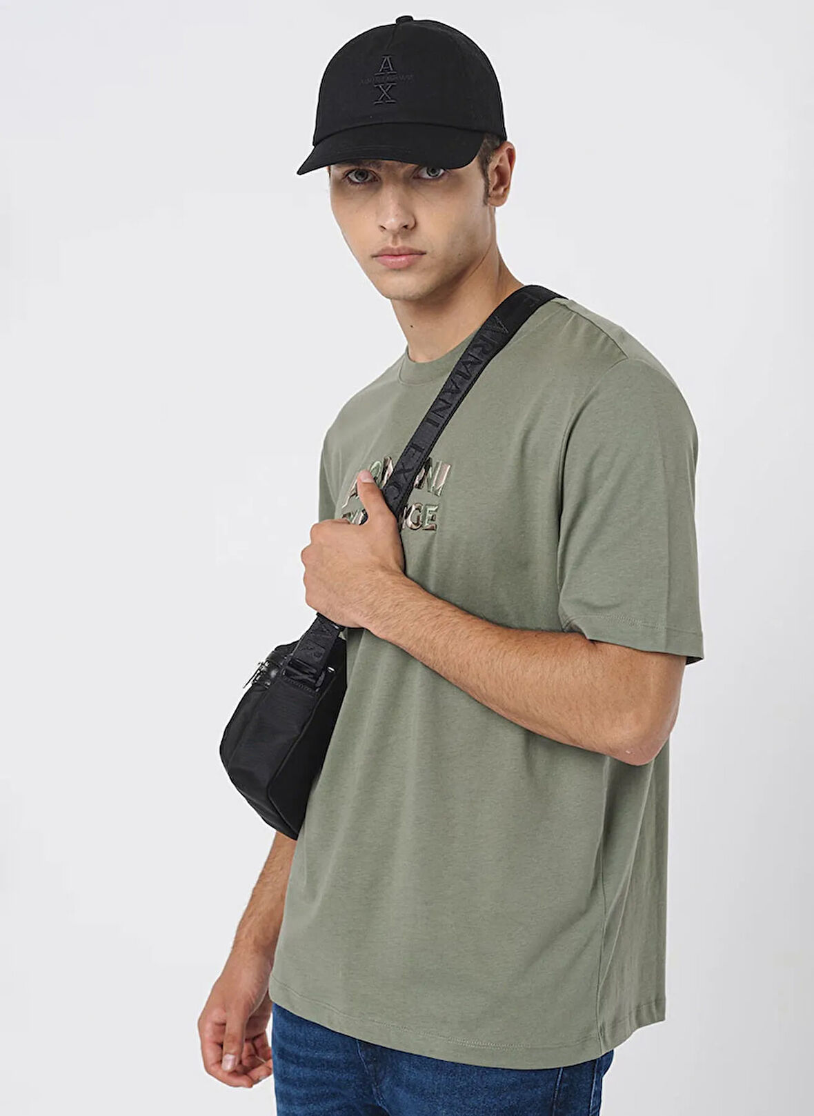 Armani Exchange Bisiklet Yaka Baskılı Açık Yeşil Erkek T-Shirt 6DZTHC ZJBYZ 1895