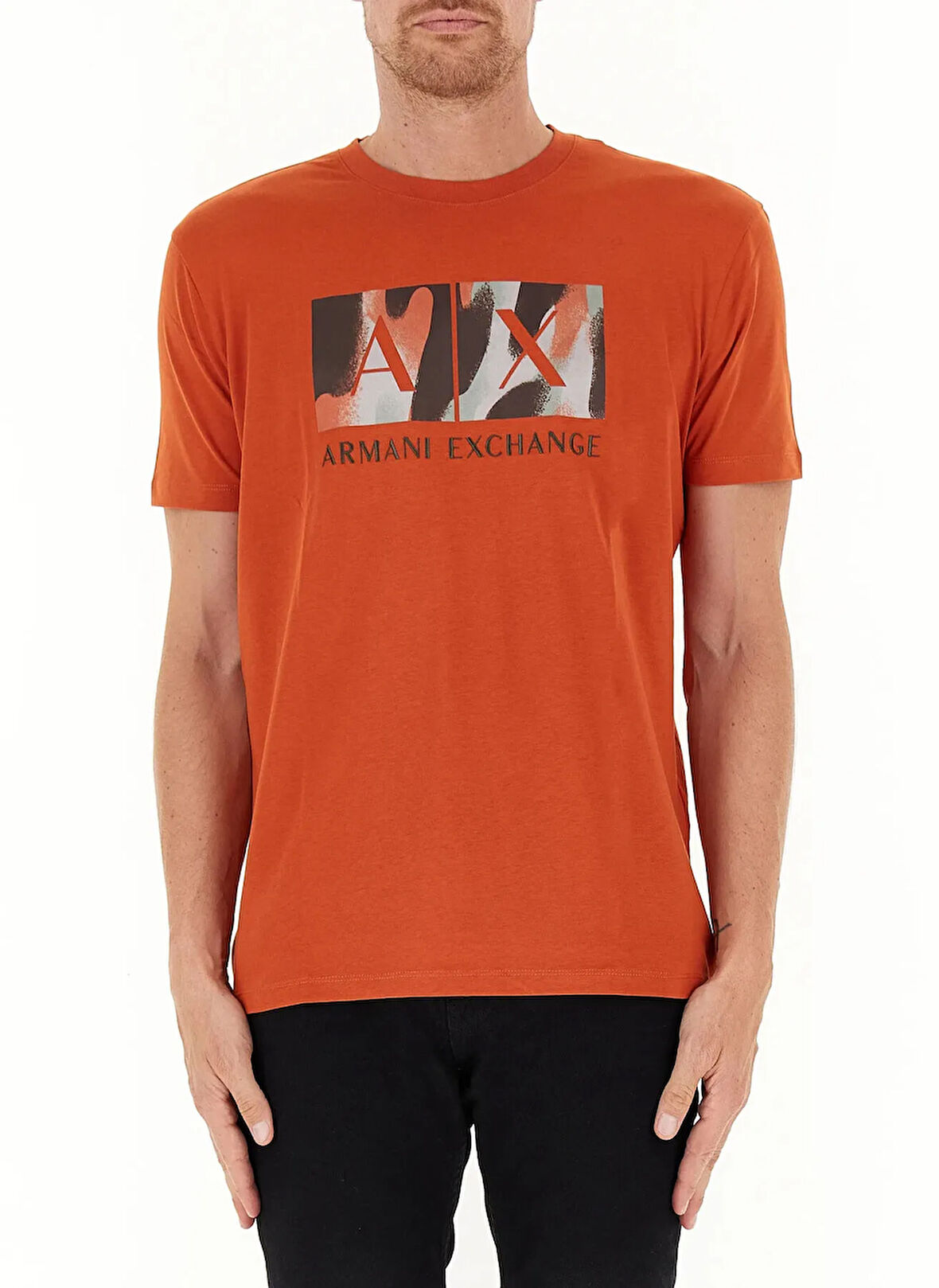 Armani Exchange Bisiklet Yaka Baskılı Kum Erkek T-Shirt 6DZTHF ZJH4Z 1498
