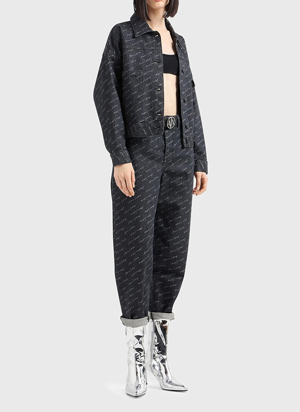 Armani Exchange Siyah Kadın Denim Ceket 6DYB20