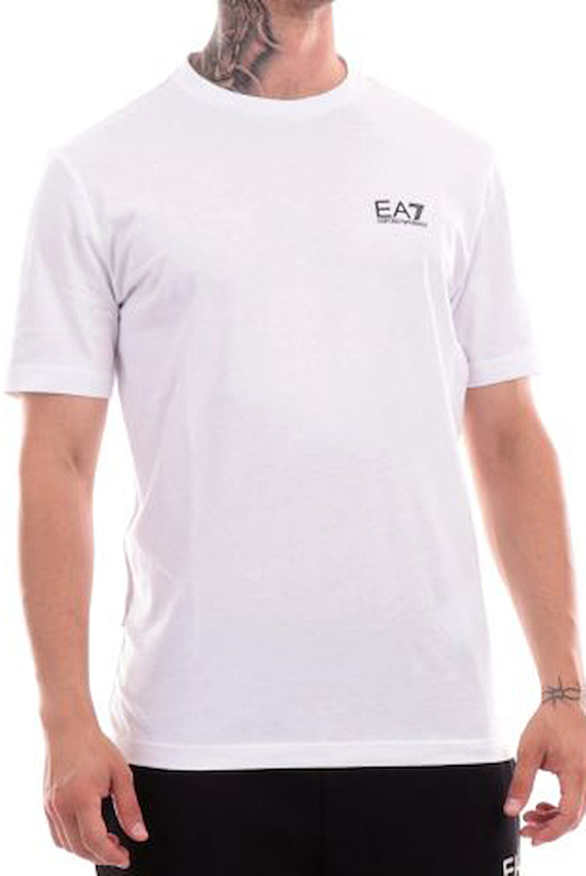 Erkek Ea7 Bisiklet Yaka T-Shirt - Beyaz | XL