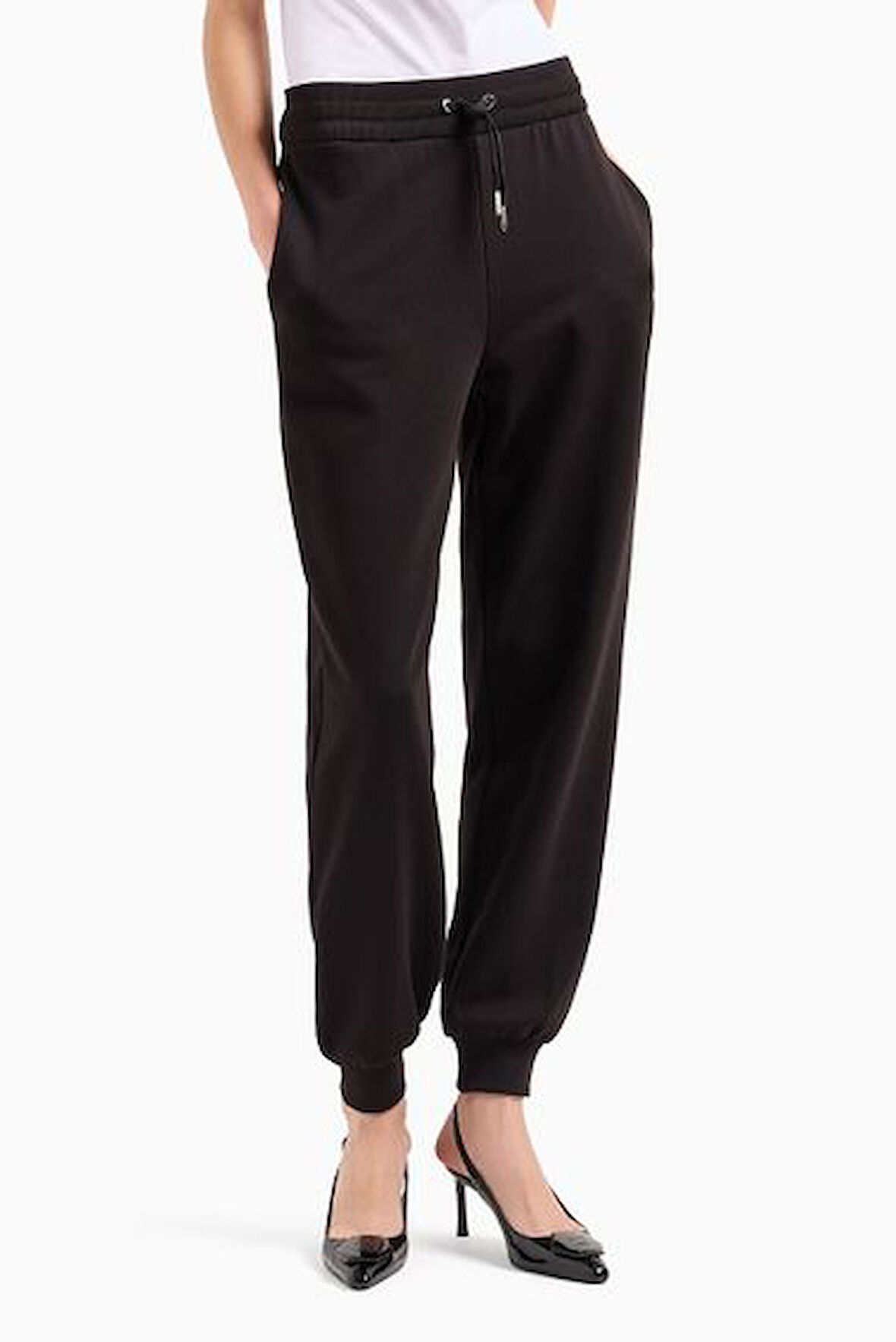 Kadın Logo Etiketli Jogger Eşofman Altı - Siyah | XL