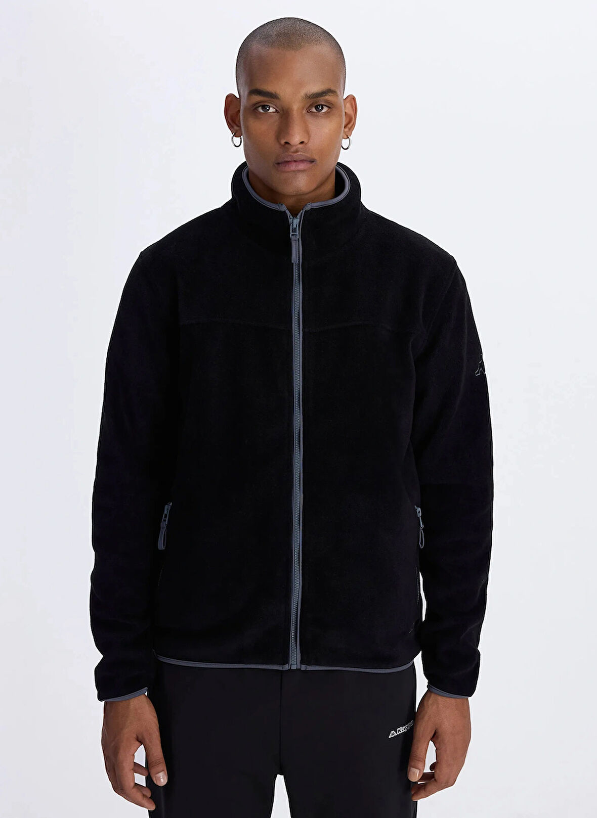 Kappa Düz Siyah Erkek Polar Sweatshırt 361V8HW BERIT