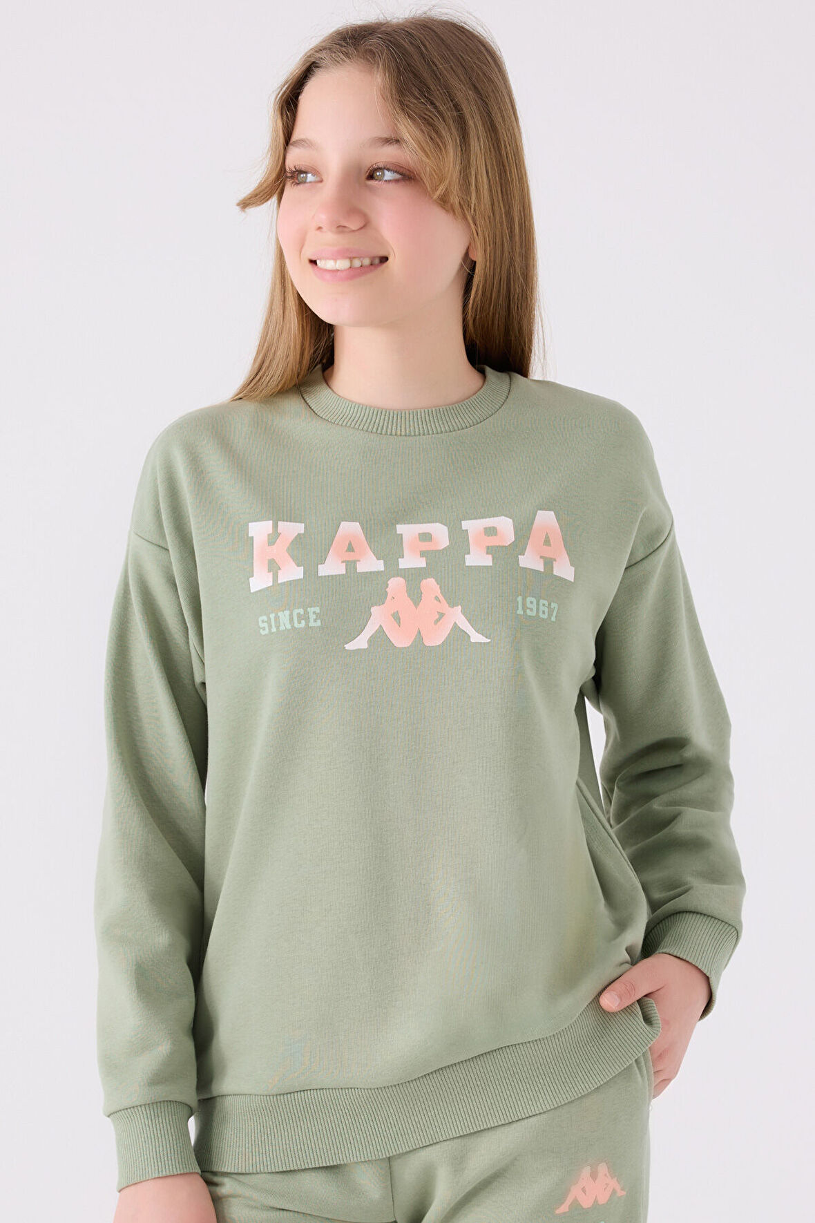 Kappa Çocuk Sweatshirt 361X16W Çay Yeşili