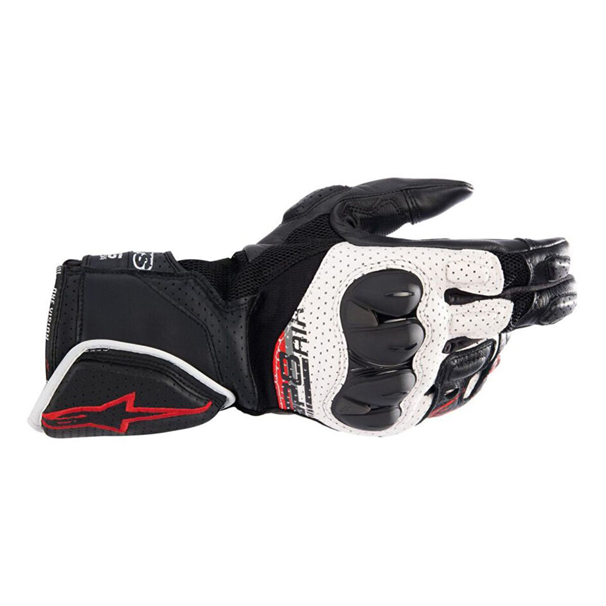 Alpinestars SP-8 V3 AirFlow Korumalı Motosiklet Eldiveni Siyah  Beyaz  Kırmızı