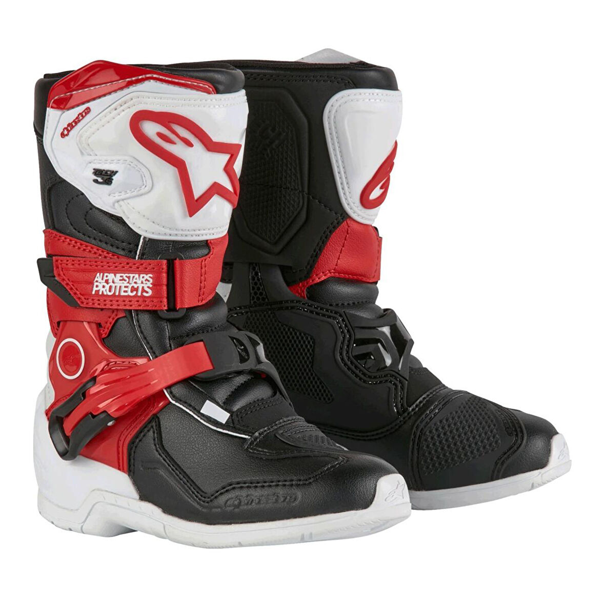 Alpinestars TECH 3S Kros Çocuk Motosiklet Botu Siyah  Kırmızı  Beyaz