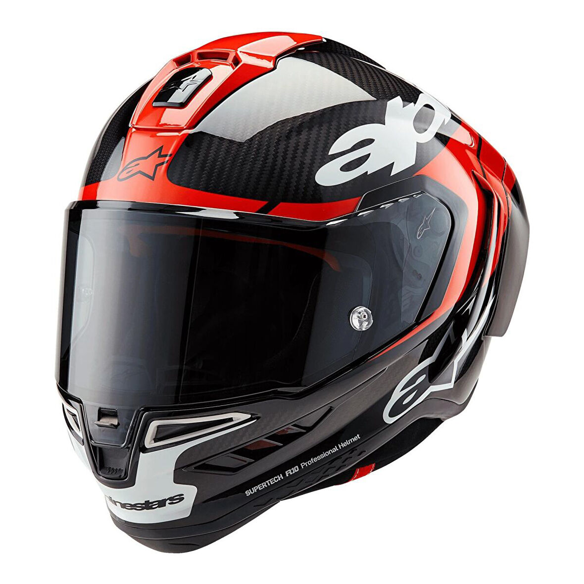 Alpinestars Supertech R10 Carbon Element Spor Motosiklet Kaskı Siyah  Kırmızı  Beyaz
