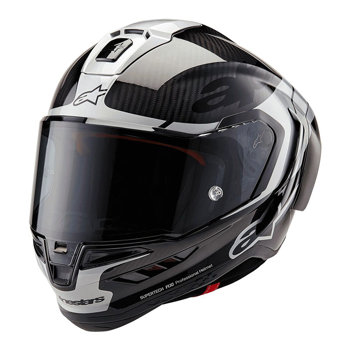 Alpinestars Supertech R10 Carbon Element Spor Motosiklet Kaskı Siyah  Gümüş