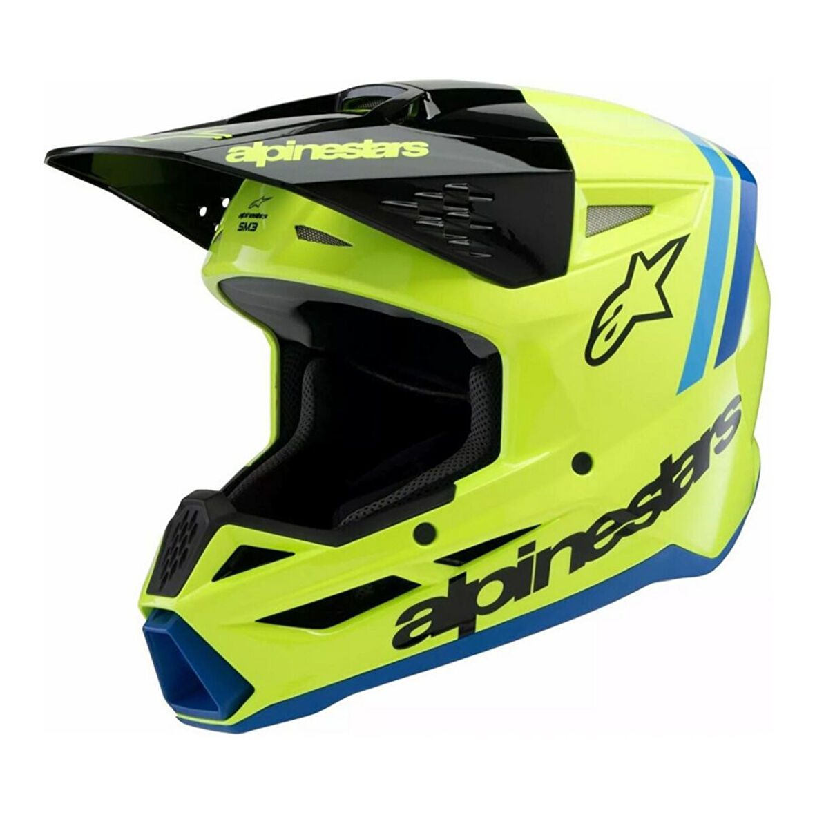 Alpinestars SM3 Youth Radium Off-Road Çocuk Genç Motosiklet Kaskı Sarı  Siyah  Mavi