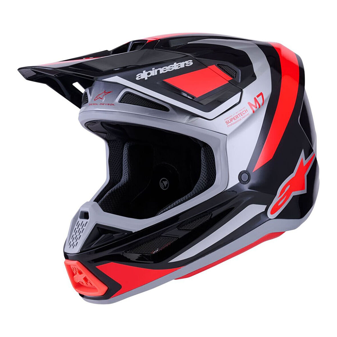 Alpinestars S-M7 RIS Off-Road Kaskı Kırmızı  Gümüş