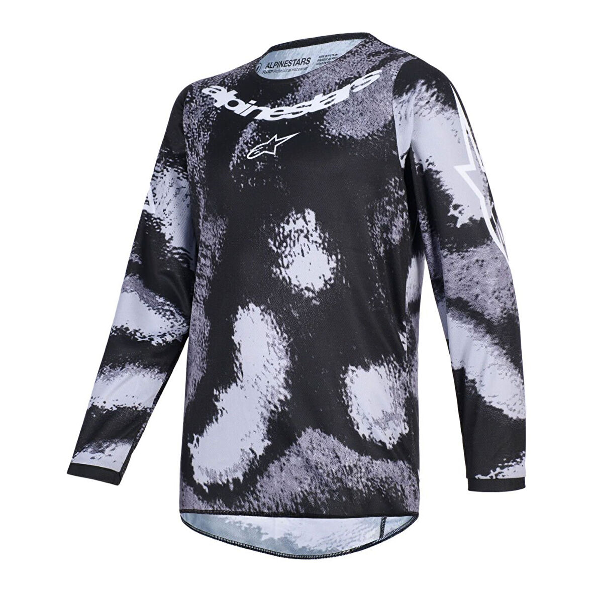 Alpinestars Youth Fluid Lahnd Genç Off-Road Motosiklet Jerseyi Gri Kamo