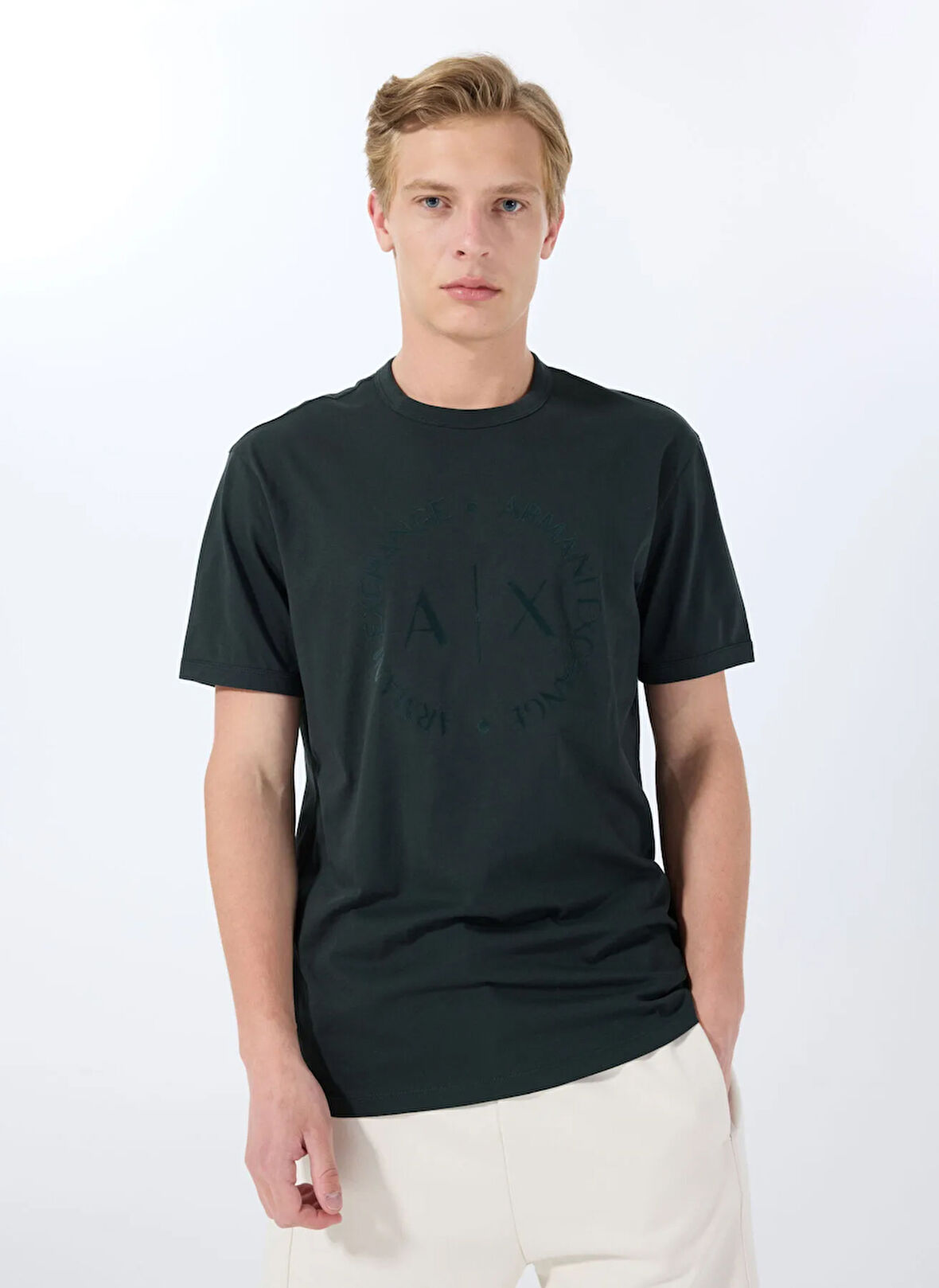 Armani Exchange Bisiklet Yaka Siyah Erkek T-Shirt 8NZTCD Z8H4Z UB001 T-SHIRT