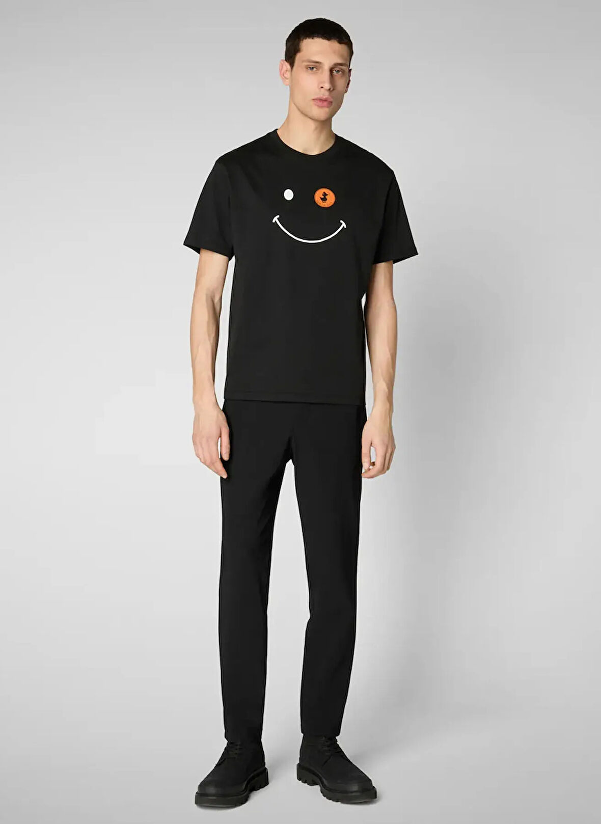 Save The Duck Baskılı Siyah Erkek Çocuk T-Shirt ASHWINE