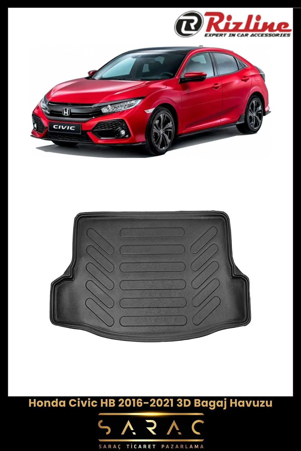 Rizline Honda Civic HB 2018 Model 3D Bagaj Havuzu