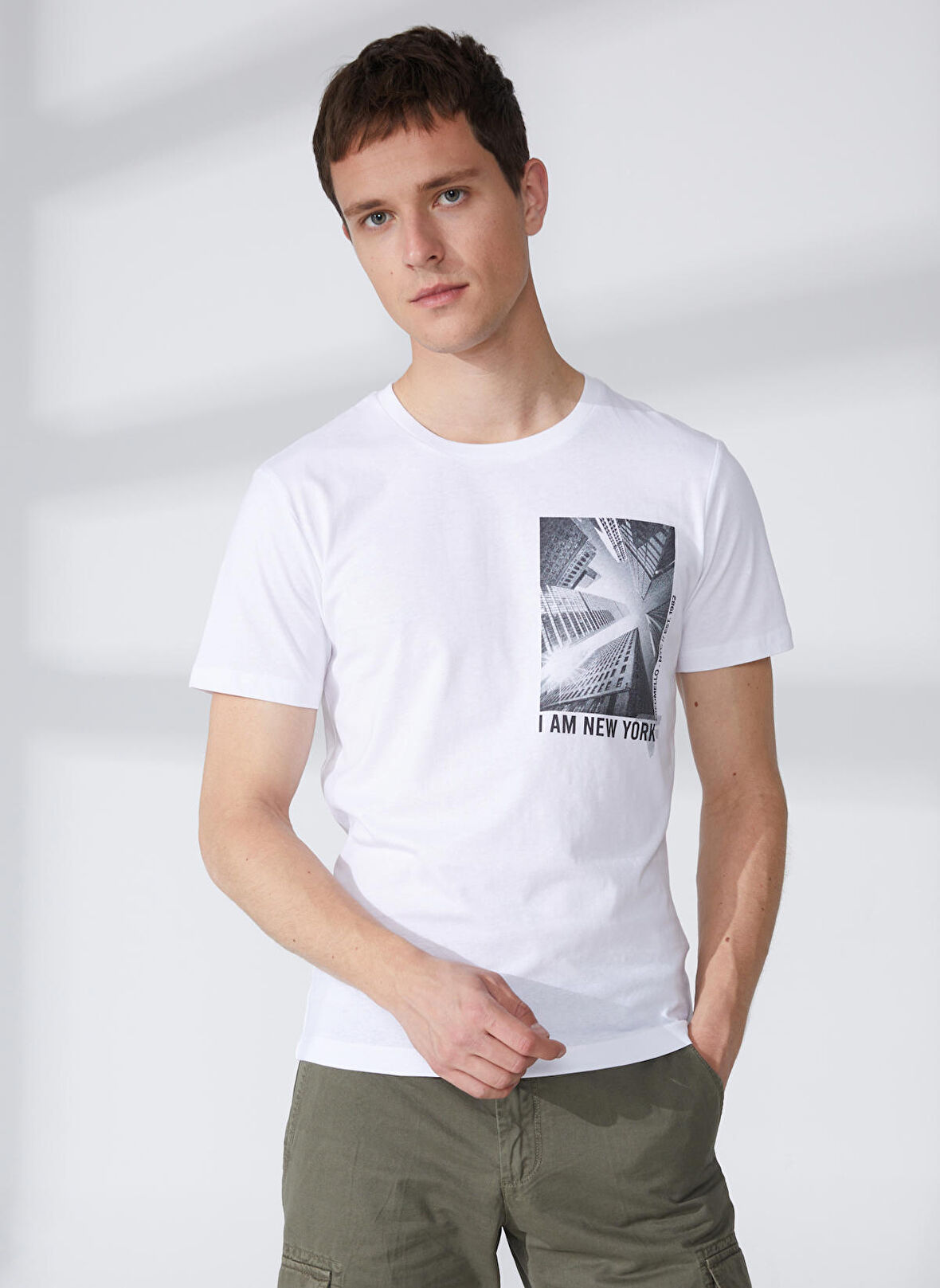 Fred Mello Bisiklet Yaka Beyaz Erkek T-Shirt FM23S38TGWHITE