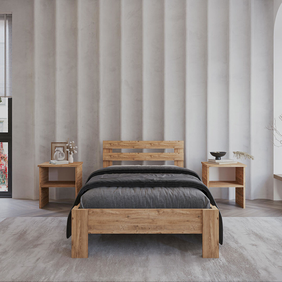 Letto Atlantik Mdf Karyola | Tek Ve Çift Kişilik Yatak Uyumlu, Kolay Kurulum
