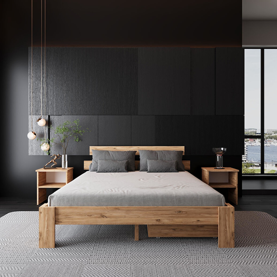 2 Çekmeceli Lotus Atlantik Mdf Karyola | Tek Ve Çift Kişilik Yatak Uyumlu, Kolay Kurulum