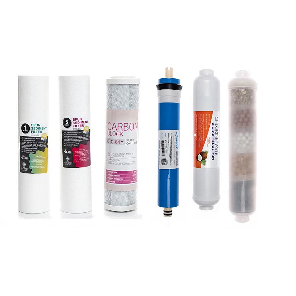 Açık Kasa Su Arıtma Cihazlarına Uyumlu 6'lı Filtre Set10 Aşamalı 