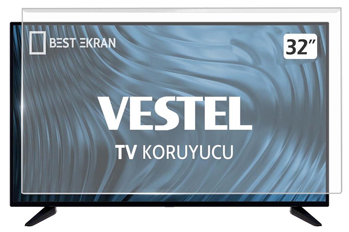 Vestel 32PF7175 Tv Ekran Koruyucu - Vestel 32" inç Kırılmaz Tv Ekran Koruyucu Camı