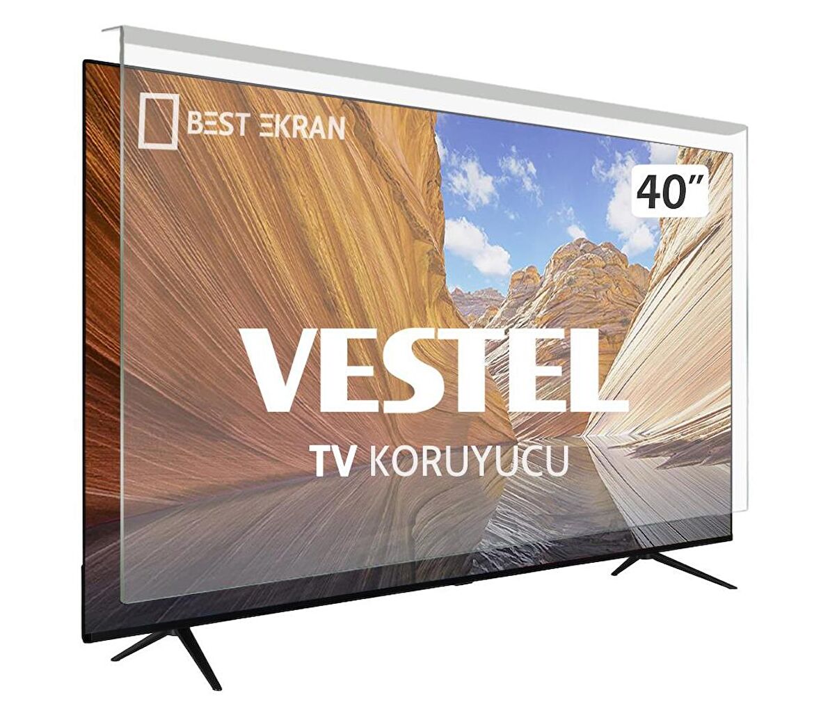 VESTEL 40PF7070 TV EKRAN KORUYUCU - Vestel 40" inç  Ekran Şeffaf Koruma paneli
