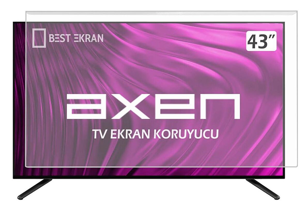 AXEN AX43DIL023 TV EKRAN KORUYUCU - Axen 43" inç Tv Ekran Koruyucu Şeffaf Paneli