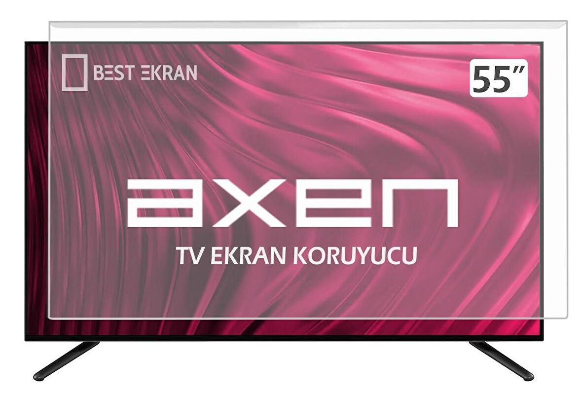 AXEN AX55UAL08-TNR TV EKRAN KORUYUCU - Axen 55" inç 139 cm Tv Ekran Koruyucu Şeffaf Paneli