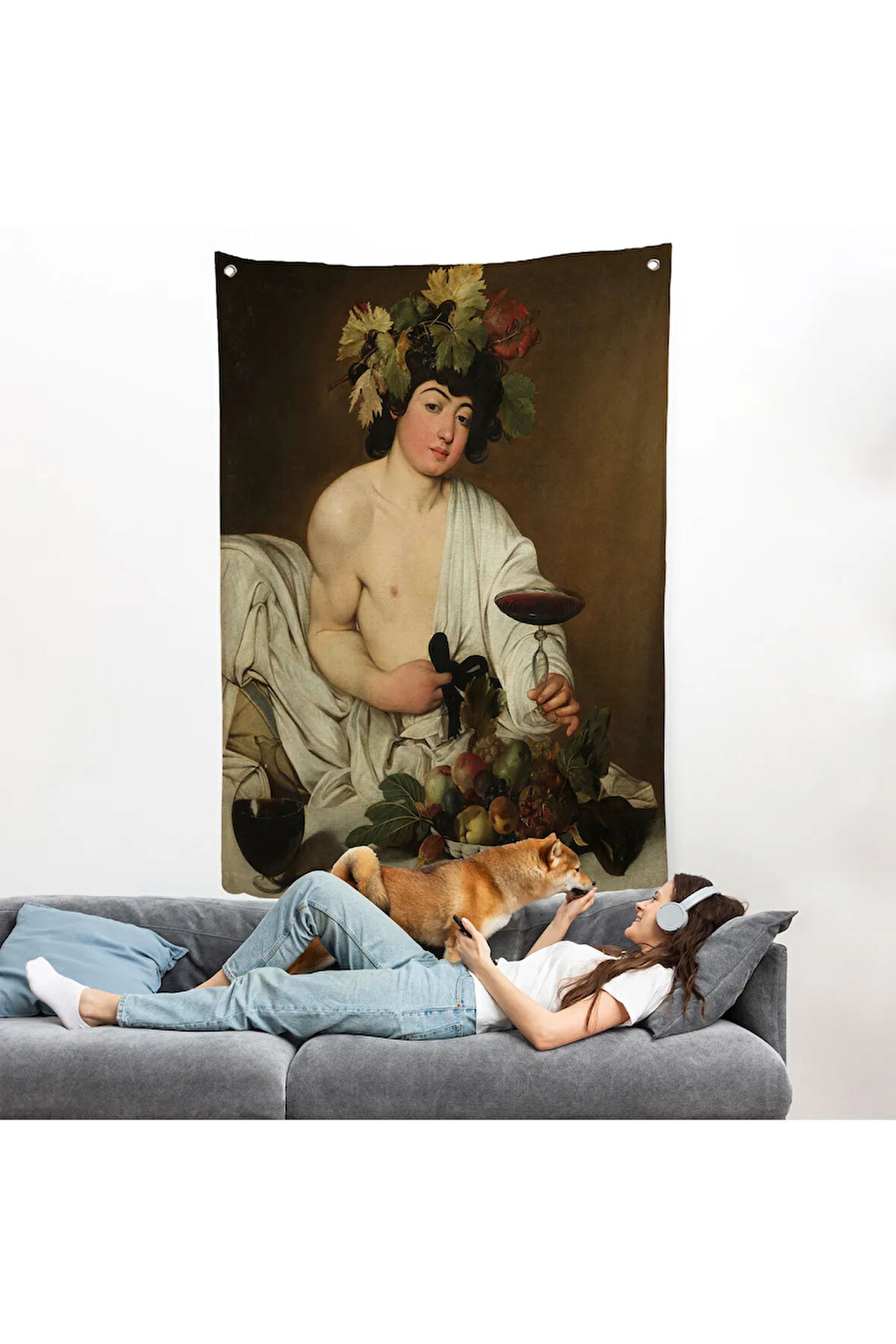 Caravaggio - Bacchus Duvar Örtüsü-8074