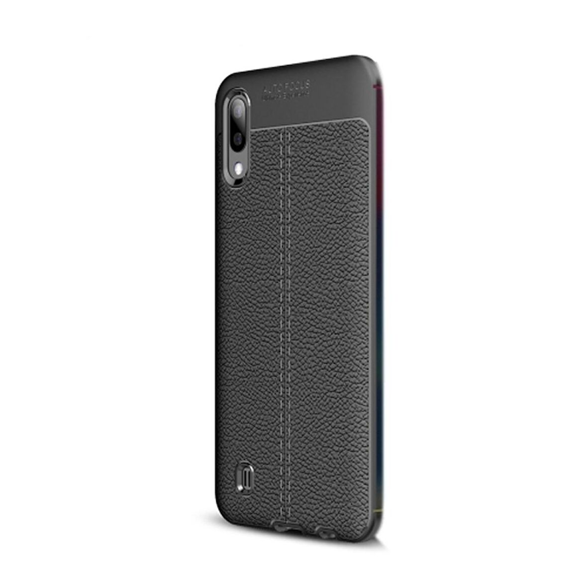 Gpack Samsung Galaxy M10 Kılıf Niss Silikon Deri GörünümlüNano Glass