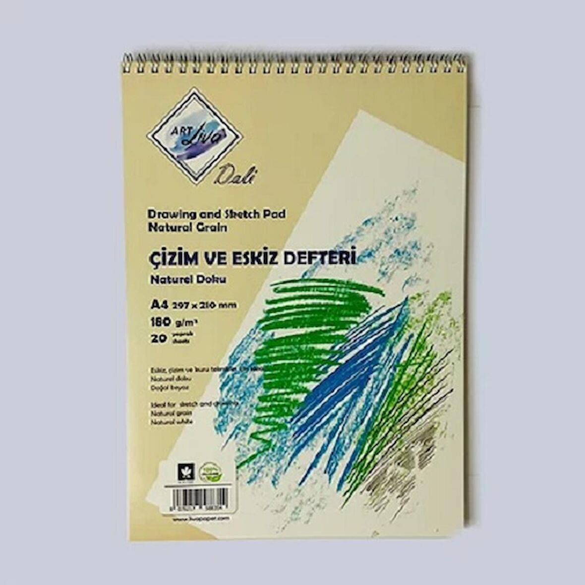 Art Liva Dali Eskiz ve Çizim Defteri 180gr A4 20 Yaprak