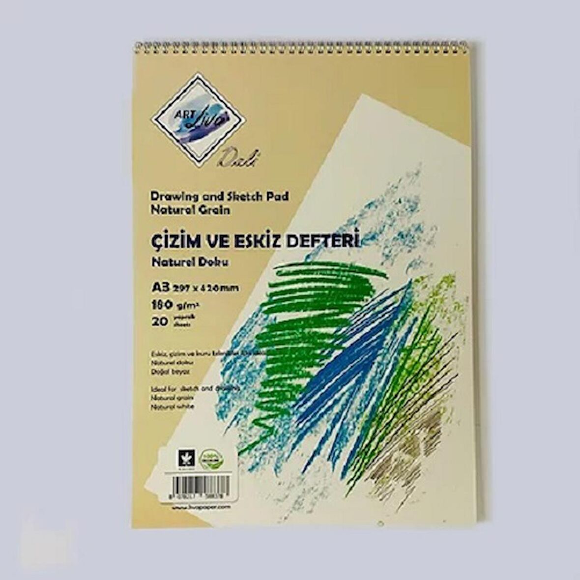 Art Liva Dali Eskiz ve Çizim Defteri 180gr A3 20 Yaprak