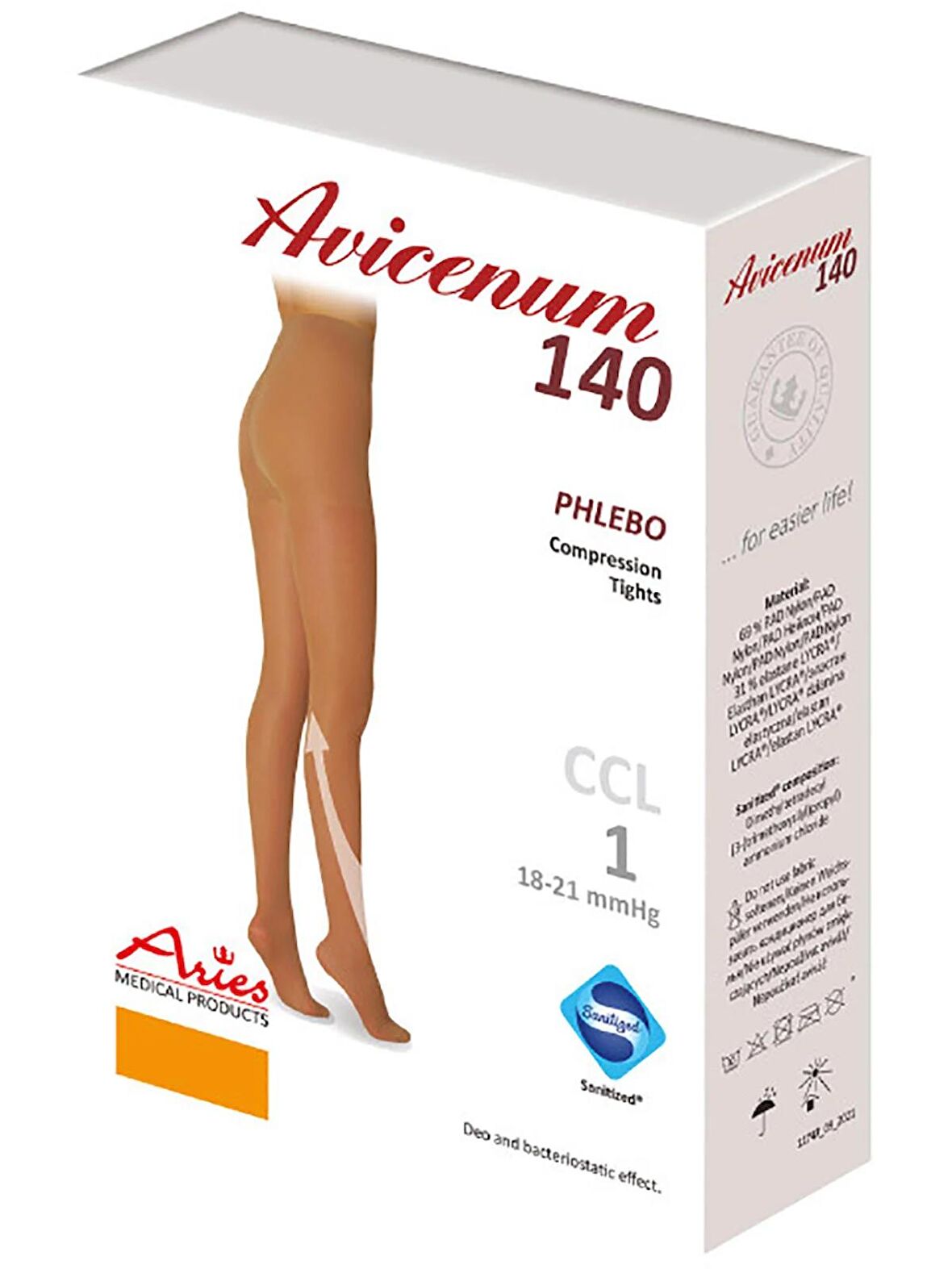 Avicenum CCL1 PHELEBO 140 AT, LONG Düşük Basınç Külotlu Çorabı, S - Beden