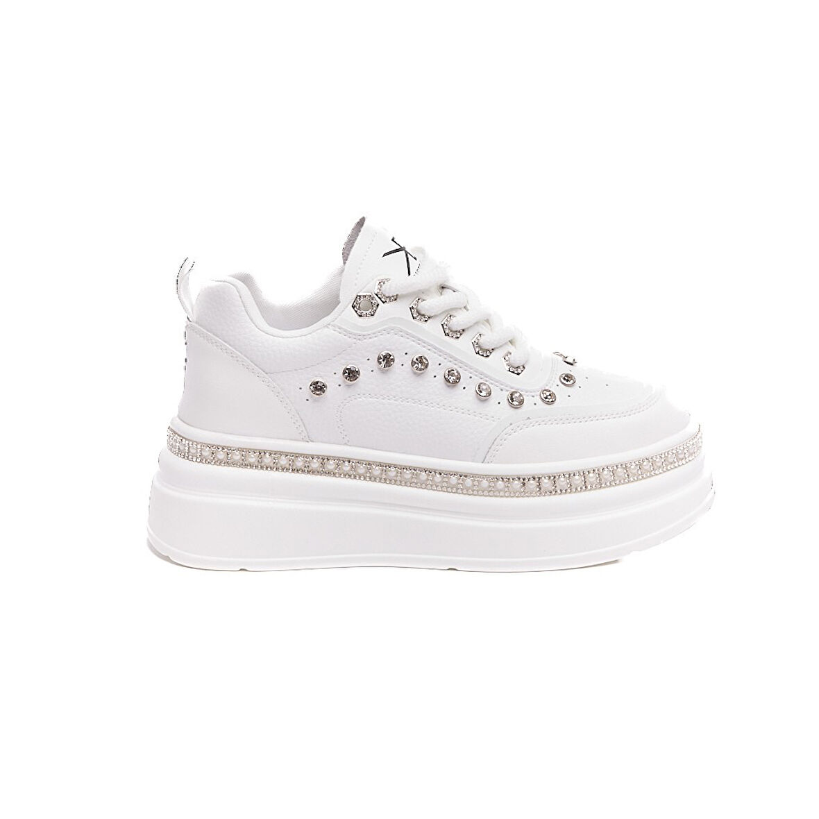 Yüksek Taban Taşlı Kadın Sneaker