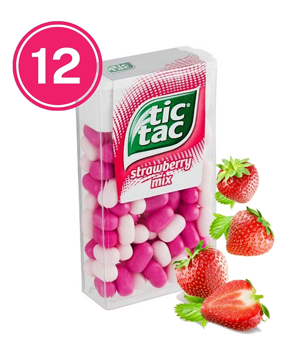 Tic Tac Çilek Aromalı Şeker 18 Gr. (12 Adet)