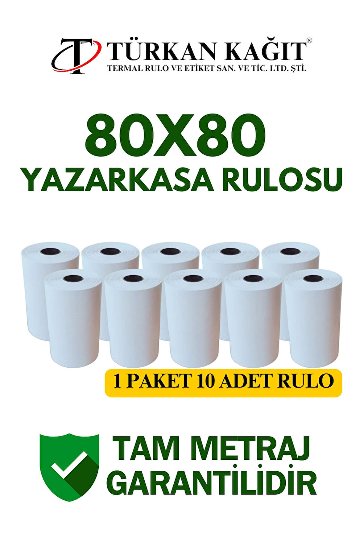 80x80 Termal Rulo - Yazarkasa Adisyon Rulosu 1 Paket 10 Adet