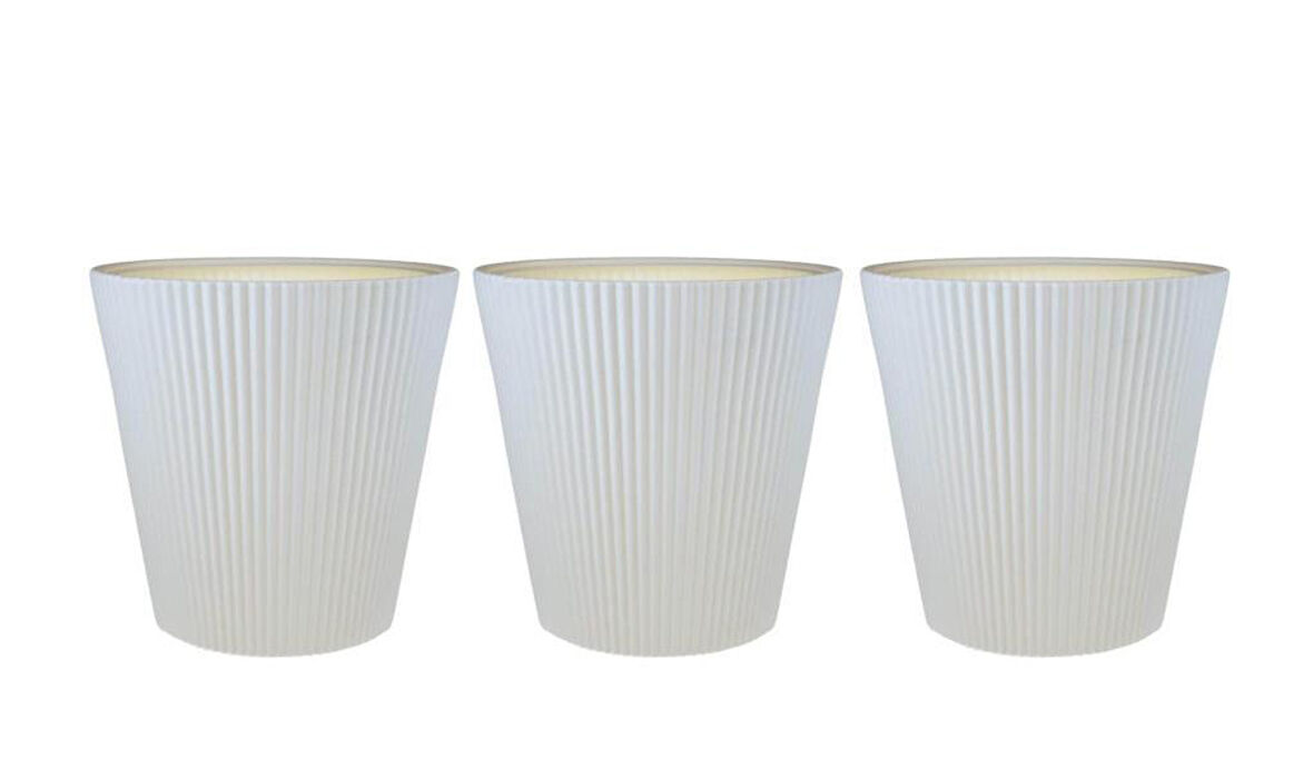 Omnipazar SO-LNS3 Dekoratif Luna Saksı 29 lt Beyaz 3 Adet