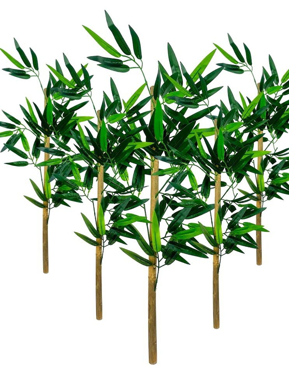 5li Set Yapay Bambu Sopası 8 Yapraklı 70cm Yapay Çiçek Bambu Duvarı Separatör Çiçeği Yapay Çiçek